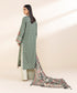 Women's Unstitched Green Lawn 3 Piece Suit